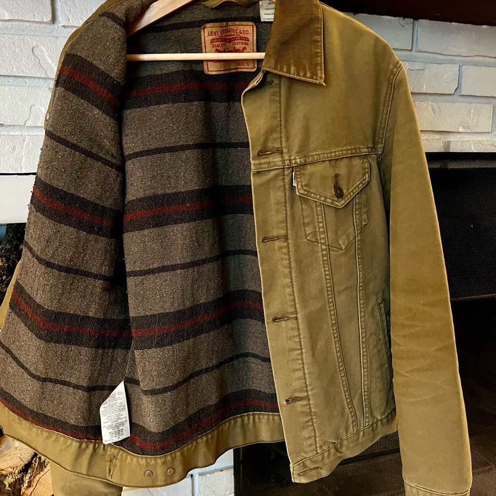 Levi's Men's Olive Green Trucker Jacket - Picture 3 of 5